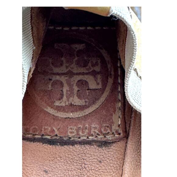 Tory Burch Caroline Ballet Flats Brown Patent Leather Logo Size 5 M Pre-Owned - Picture 3 of 8